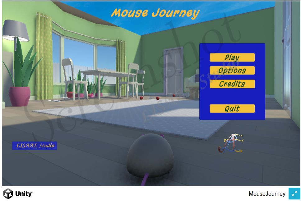 Screenshot of the main Menu of the game Mouse Journey